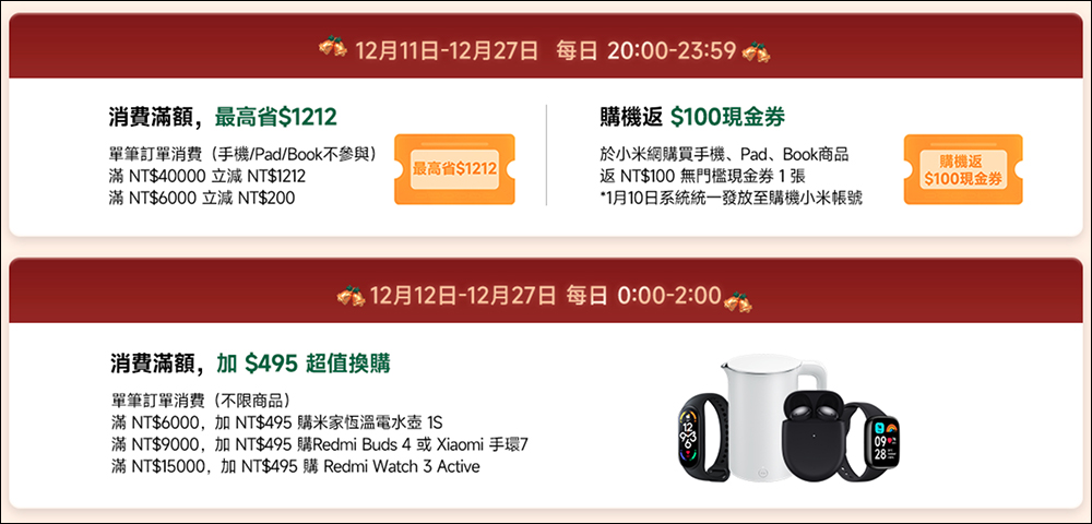 小米歲末聖誕趴優惠懶人包：熱門商品 5 折起，消費最高再抽 Xiaomi 13T Pro！ - 電腦王阿達