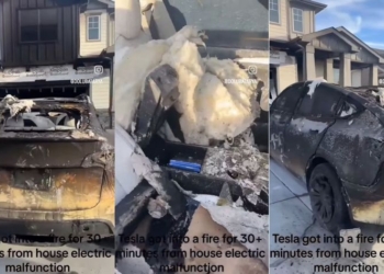 特斯拉 Model Y 遭遇 30 分鐘大火燃燒後車內功能居然還能使用？