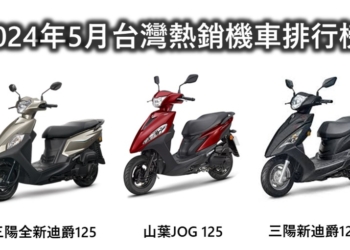 台灣2024年5月機車熱銷排行榜