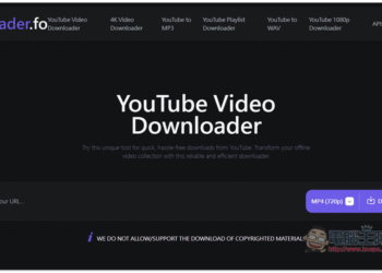 loader.fo 支援下載 YouTube 最高 4K 畫質影片，MP3、M4A、FLAC 等超多音樂格式選項的免費工具