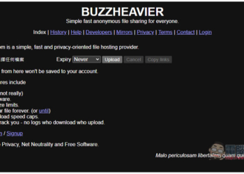 BUZZHEAVIER 標榜高速、無容量限制、永久保存、匿名的免費檔案分享服務