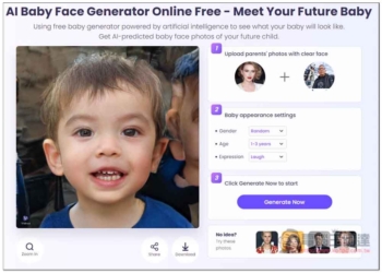 AI Baby Face 上傳雙方照片，透過 AI 生成出可能是你們小孩的模樣