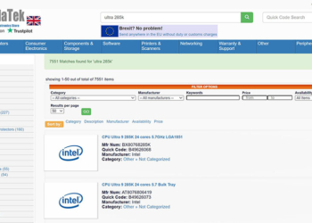 Intel Arrow Lake-S 售價國外搶先曝光，比 14 代還要貴