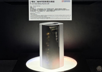 HHTD24 鴻海展出電動機車用固態電池模組，測試相容於 Gogoro、KYMCO Ionex 等電動車系統