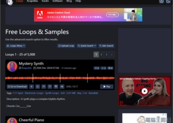 Looperman 循環音樂、無伴奏歌聲和人聲免費素材，每日更新，可商業用途