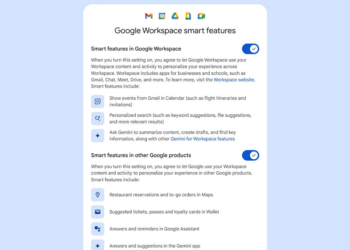 Google Workspace 智慧功能新設定即將推出，可控制應用如何使用你的數據