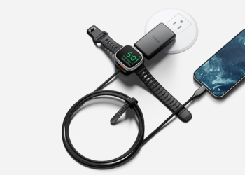 只需 1 條線！Nomad 推出首款結合 Apple Watch 快充模組的雙 USB-C 充電線，可為 Apple Watch、AirPods 等裝置同時進行快充