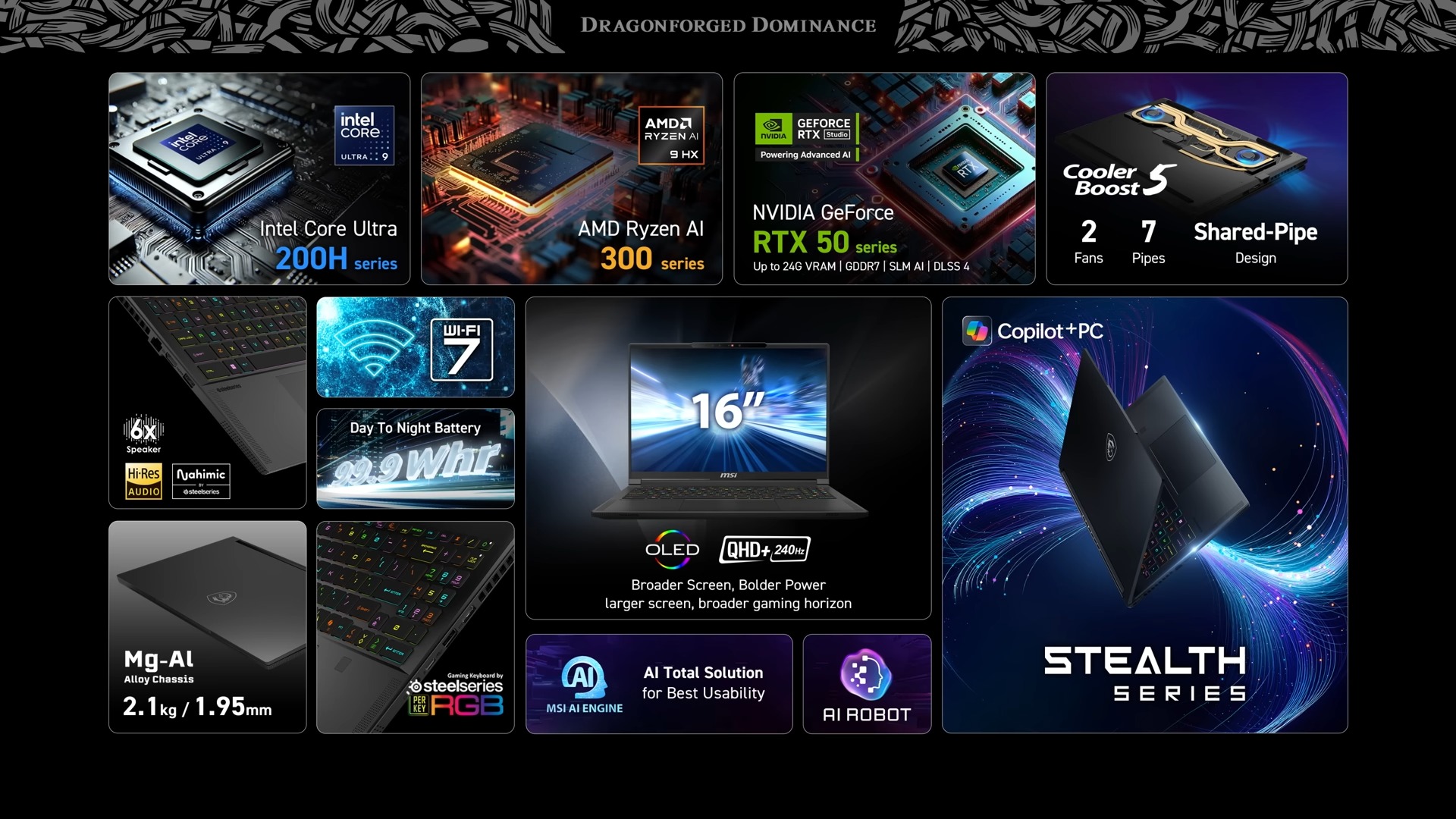 全新世代 MSI GeForce RTX 50 系列筆記型電腦發表：龍魂鍛造 制霸遊戲戰場 - 電腦王阿達