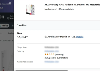 真難得，連 AMD 9000 系列新顯卡價格也被黃牛哄抬到 3 倍以上