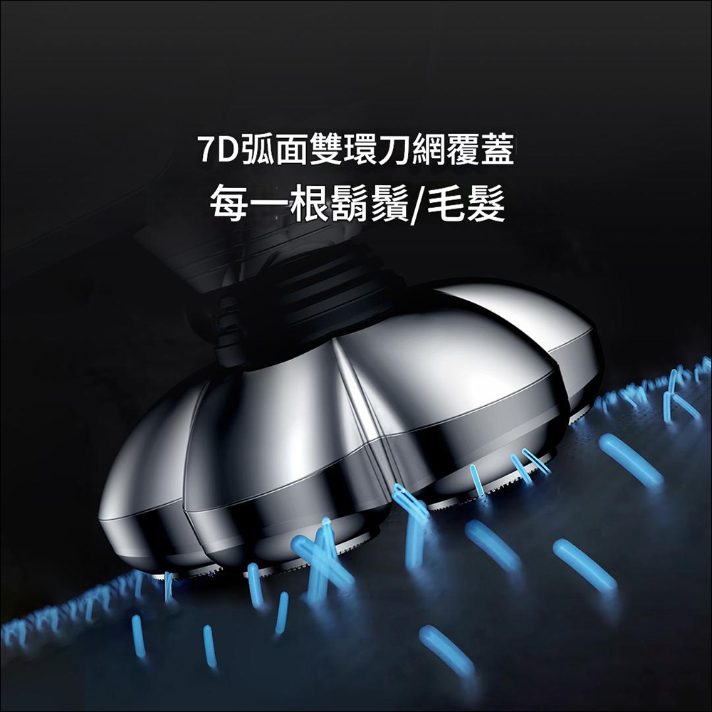 小米有品推出「光頭神器」，搭載 7 刀頭！括鬍、剃頭都可以，像是放大版的電動刮鬍刀 - 電腦王阿達
