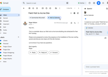 Google 在 Gmail 加入新 AI 按鈕，一鍵將事件加入行事曆