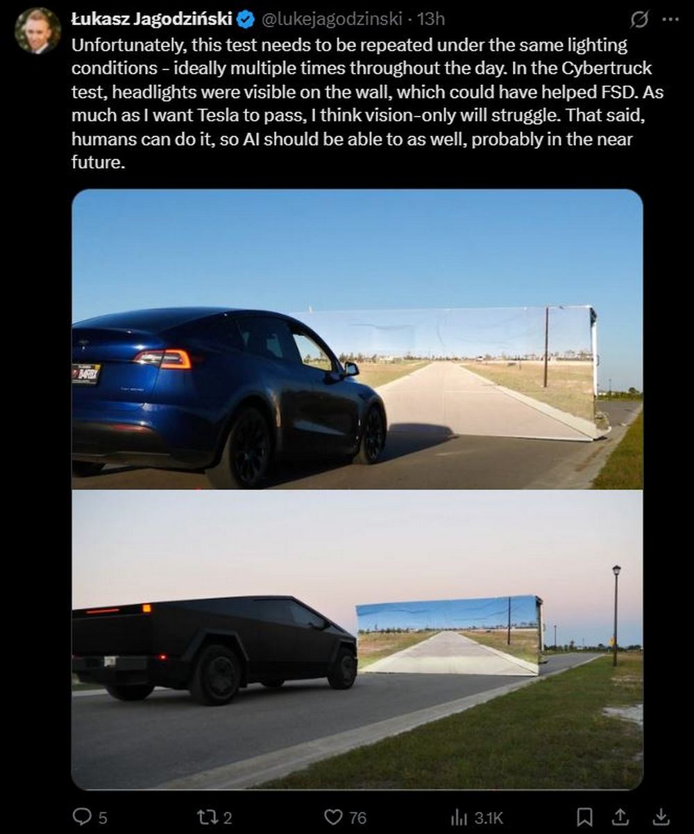 特斯拉純視覺 FSD 安全遭質疑，車主重現測試內容打臉造假 - 電腦王阿達
