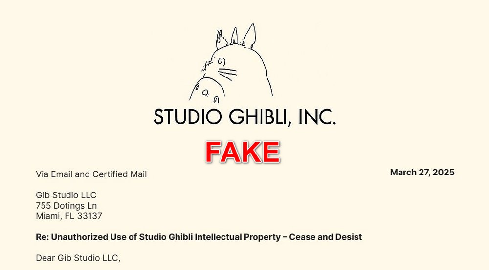 AI 生成吉卜力畫風引熱議，網傳「吉卜力警告信」聲明其實是假的！ - 電腦王阿達