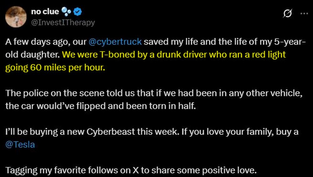 特斯拉 Cybertruck 遭酒醉駕駛高速攔腰撞上，車內乘客安全無恙 - 電腦王阿達