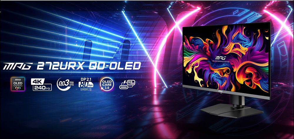 微星科技推出 MPG 272URX QD-OLED 電競顯示器，旗艦級QD-OLED面板打造4K極致遊戲體驗 - 電腦王阿達