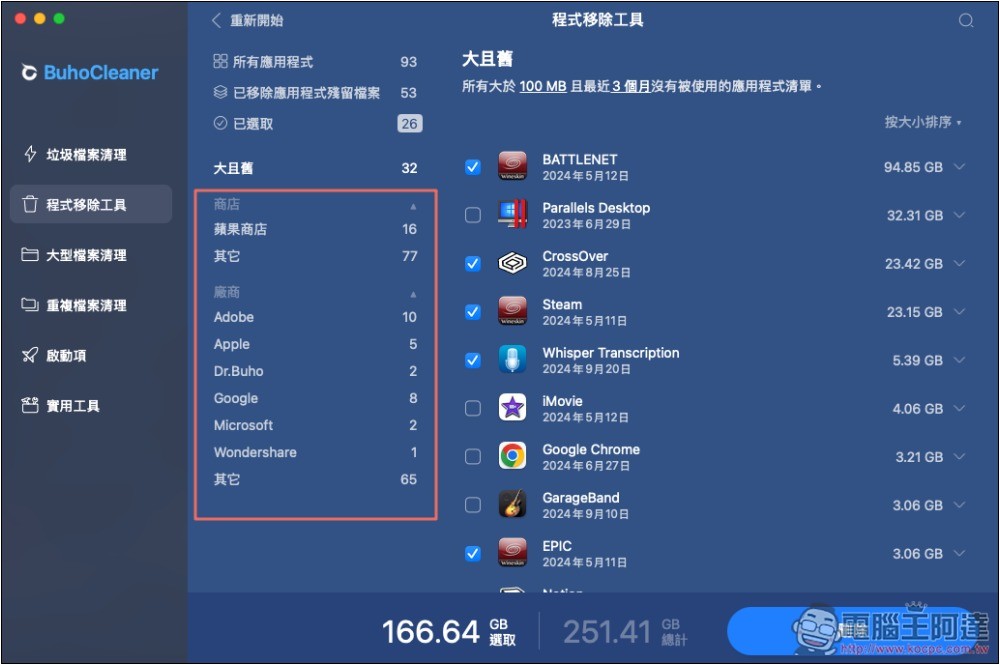 BuhoCleaner 最強 Mac 清理工具，一鍵釋放更多儲存空間、記憶體、移除沒在用的應用程式 - 電腦王阿達