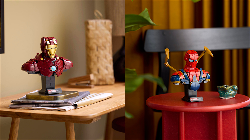 LEGO 推出 MARVEL 系列新品！鋼鐵人 MK4 與鋼鐵蜘蛛人胸像帥氣亮相 - 電腦王阿達