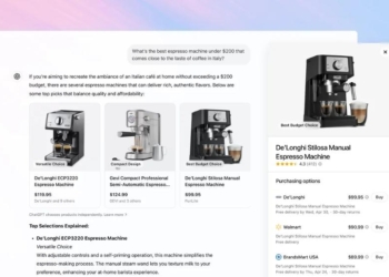 ChatGPT Search 現在也能購物，除了分析和推薦外，還直接附上購買連結、各平台售價