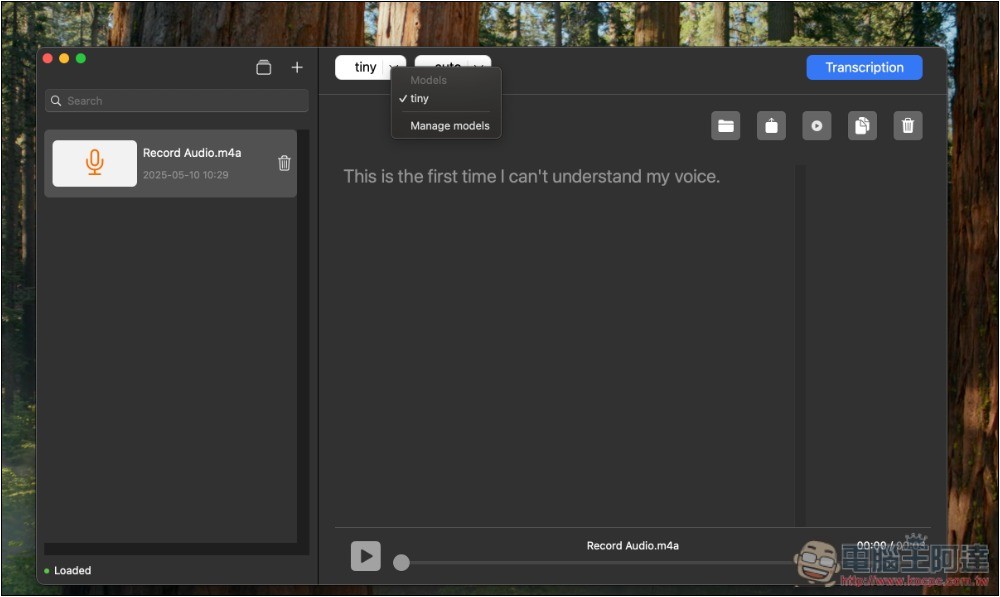 Whisper Transcription 免費 Mac AI 語音轉文字工具，支援多種模式轉換 - 電腦王阿達