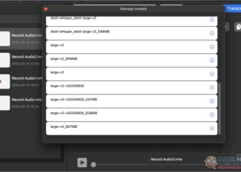 Whisper Transcription 免費 Mac AI 語音轉文字工具，支援多種模式轉換