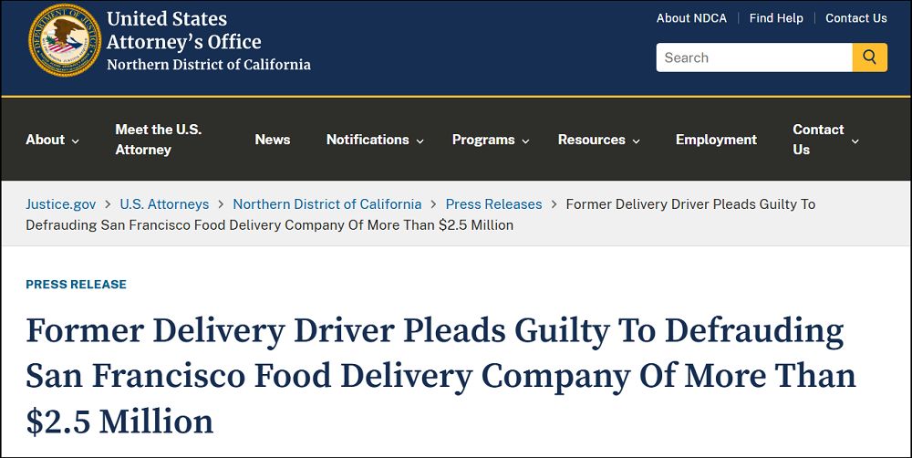 美國外送員透過內鬼與系統漏洞詐騙外送平台 DoorDash 高達250萬美金 - 電腦王阿達