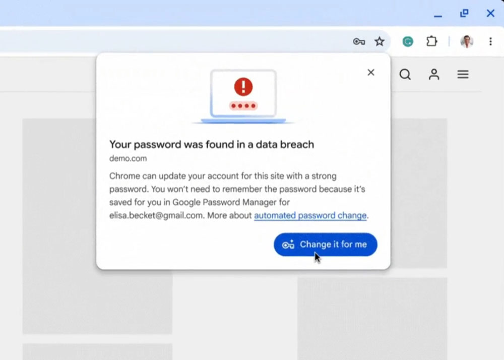 Chrome 為我更改密碼