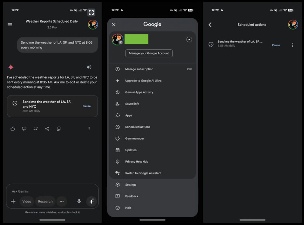 Gemini 正獲得 Scheduled Actions 功能，但僅限於付費用戶 - 電腦王阿達