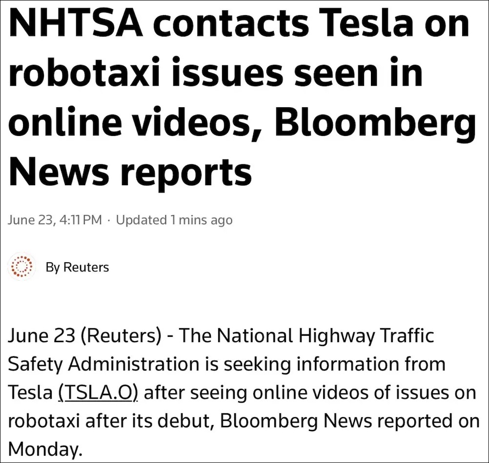 特斯拉 Robotaxi 美國運營測試狀況百出：急煞、逆行、超速、險些與前車擦撞 - 電腦王阿達