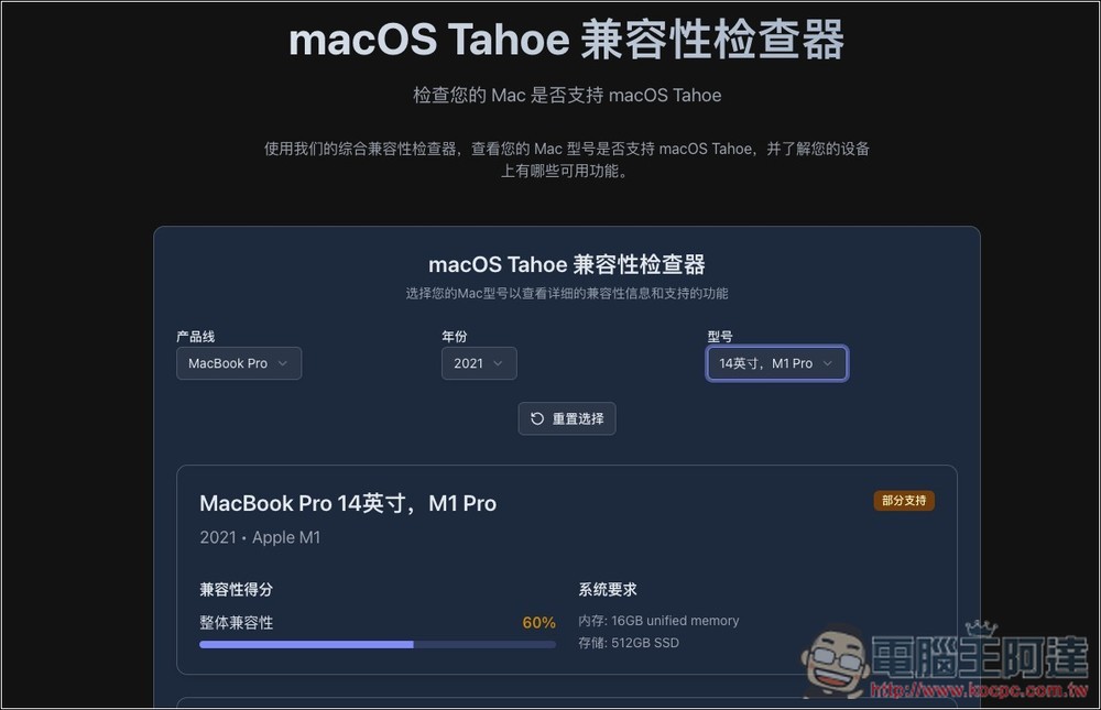 「macOS Tahoe 指南」一站檢查你的 Mac 升級後是否能使用所有新功能，相容性有多少 - 電腦王阿達