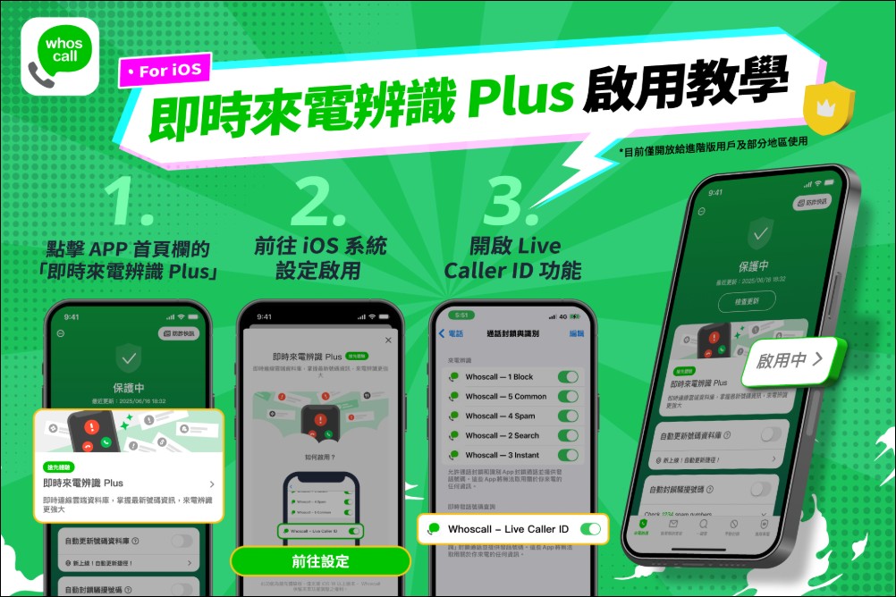 Whoscall 推出 iPhone 限定新功能「即時來電辨識 Plus」，強化 iOS 來電辨識率 - 電腦王阿達