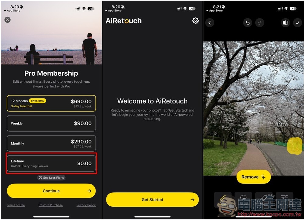 超高評分 AI Magic Eraser: AiRetouch！透過 AI 一鍵去除照片上的路人、多餘物件 - 電腦王阿達