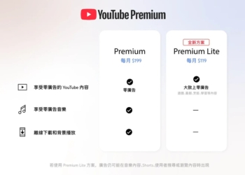 YouTube Premium Lite 正式在台推出，每月僅 119 元台幣