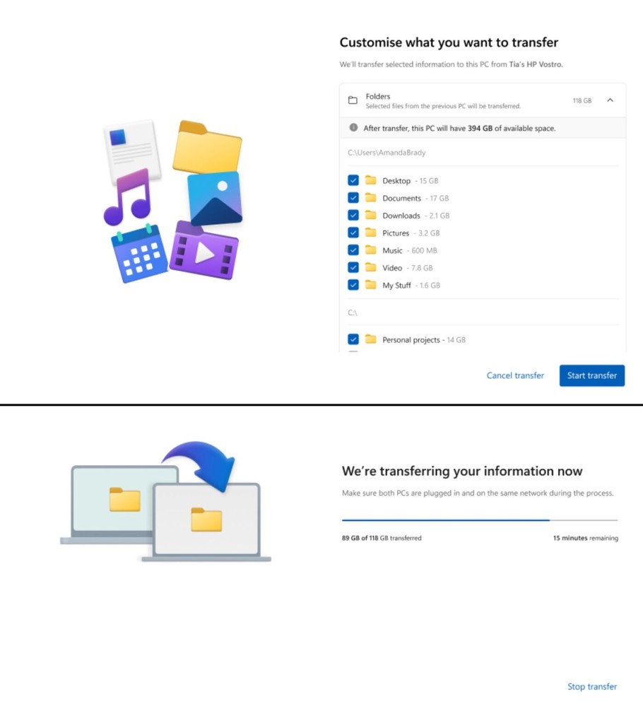 微軟確認推出一鍵將舊電腦資料轉移到 Windows 11 新電腦的工具，這些是能轉移和不能轉移的內容 - 電腦王阿達