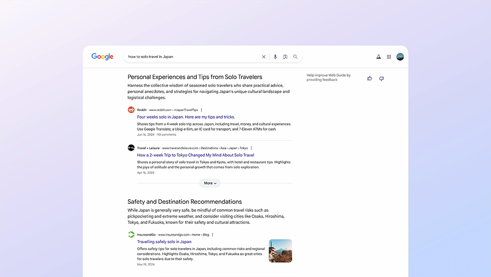 Google 搜尋結果導入「Web Guide 」，用 AI 組織、重塑結果頁面 - 電腦王阿達