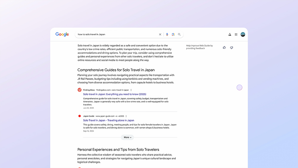 Google 搜尋結果導入「Web Guide 」，用 AI 組織、重塑結果頁面 - 電腦王阿達