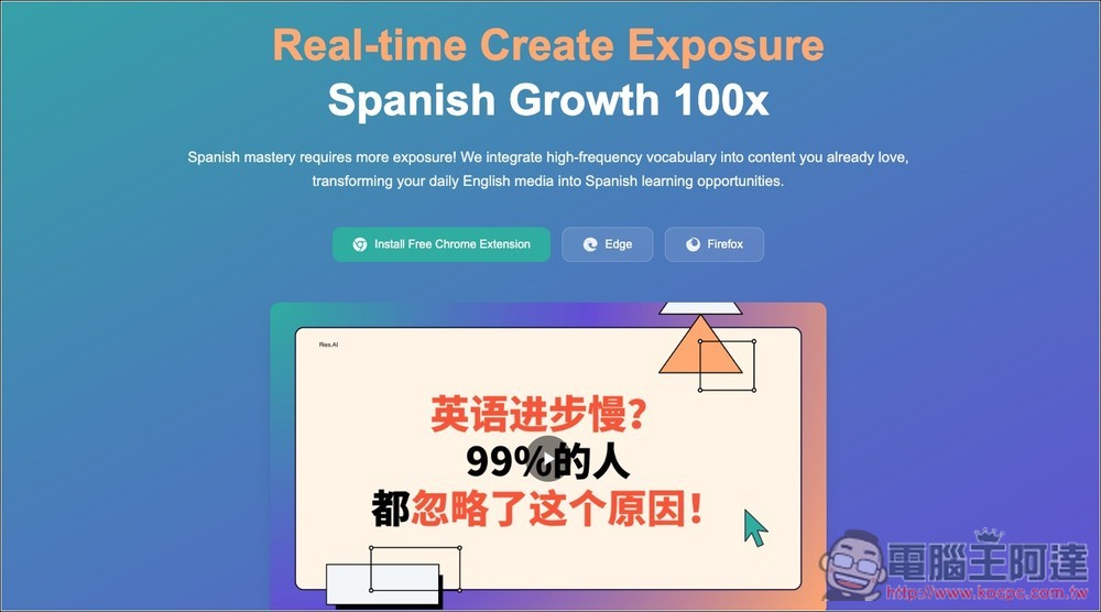 Ries.AI 利用 AI 創造外語學習的自然環境，看影片、閱讀文章時適時加強你不懂的單字 - 電腦王阿達