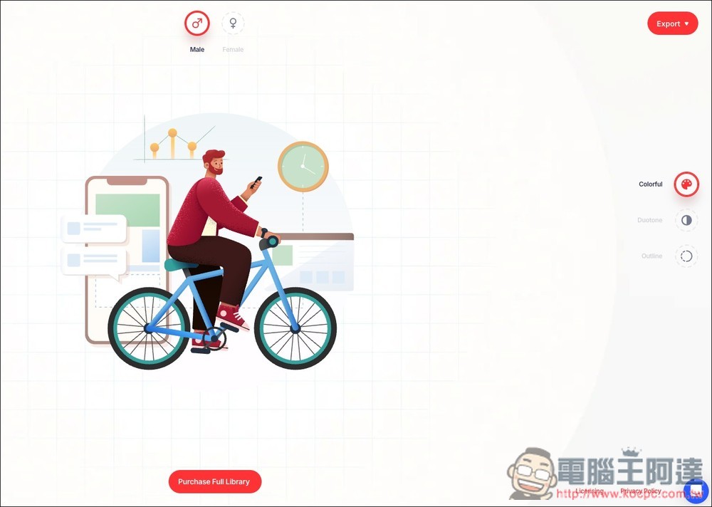 Sapiens Character Builder 可製作出超過 3,000 種角色插畫的免費生成工具，髮型、臉型、服飾、背景等都能自行決定 - 電腦王阿達