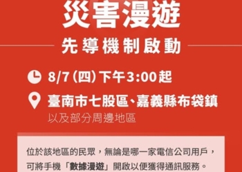 NCC啟動「災害漫遊」機制，風災重災區用戶可透過漫遊使用中華電信網路