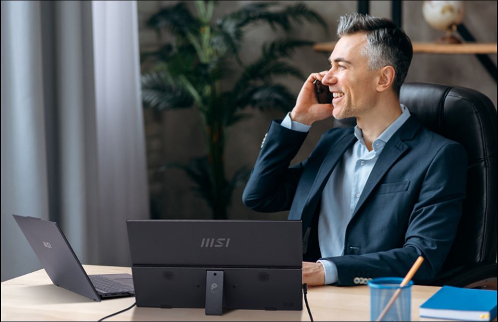 MSI 推出 PRO MP165 E6 便攜顯示器：輕薄好攜帶，行動辦公娛樂超Easy - 電腦王阿達