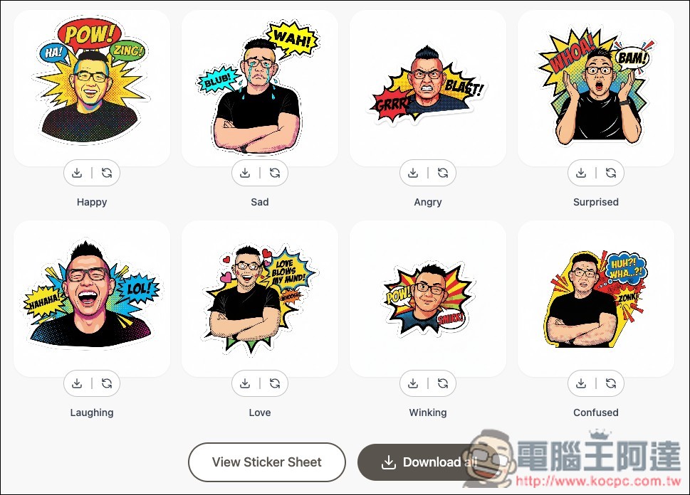 Gem Stickers 一鍵製作 9 種不同類型的 LINE 貼圖，由 Nano Banana 驅動 - 電腦王阿達