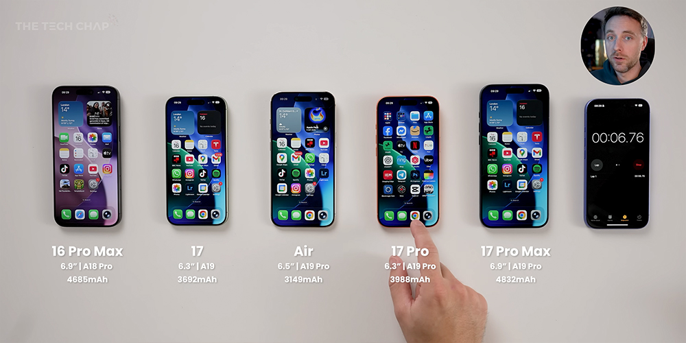 iPhone 17 全系列、 Air 與 16 Pro Max 電池續航大 PK！17 Pro 表現超乎預期 - 電腦王阿達