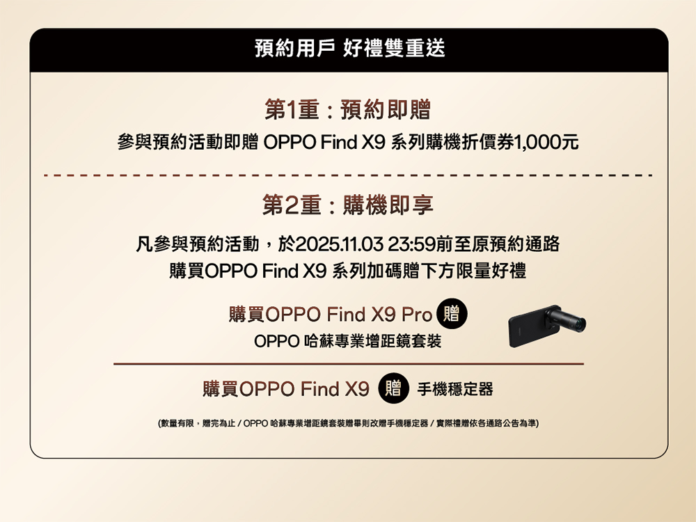 OPPO Find X9 系列 10 月 30 日登台！限時預購再送哈蘇專業增距鏡套裝 - 電腦王阿達