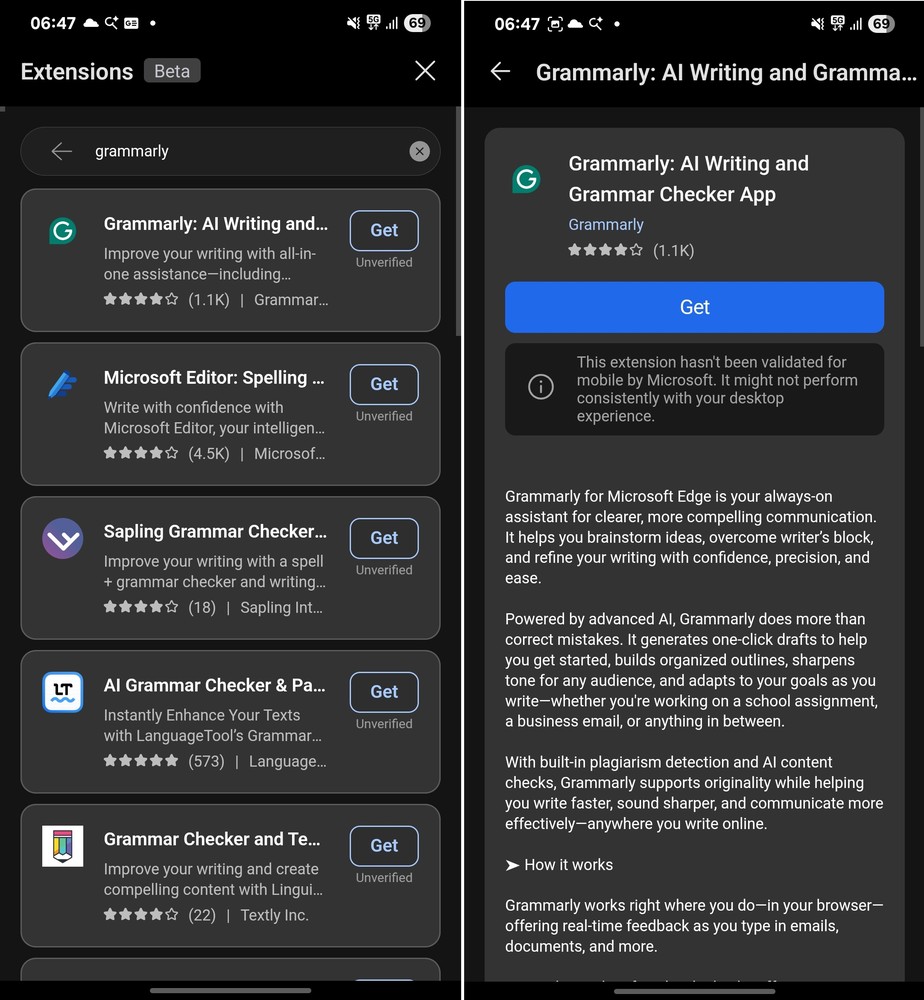 微軟準備讓 Android 版 Edge 支援安裝所有桌面版擴充功能 - 電腦王阿達