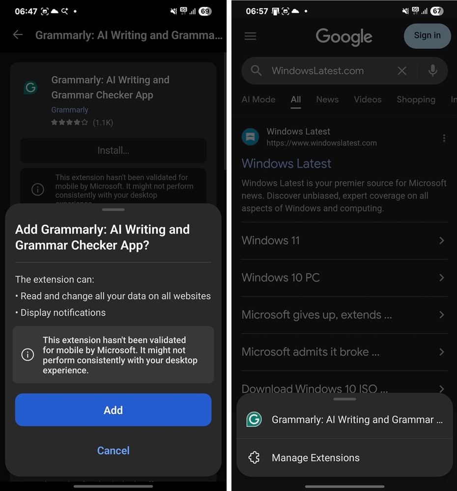 微軟準備讓 Android 版 Edge 支援安裝所有桌面版擴充功能 - 電腦王阿達