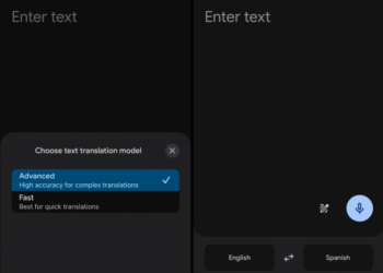 Google 翻譯將提供兩種模型選項：「快速」和「進階」，提供更高品質的翻譯結果