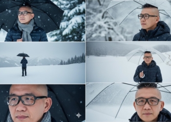 不用美圖秀秀，Gemini 也能生成三格雪景照！只需使用這個提示詞