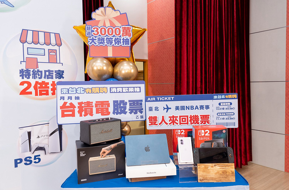 普發現金「來台北有購嗨」開跑！消費滿 200 元抽千萬現金、台積電股票、Tesla 、iPhone 17、MacBook 、Switch 2 豪禮大放送 - 電腦王阿達