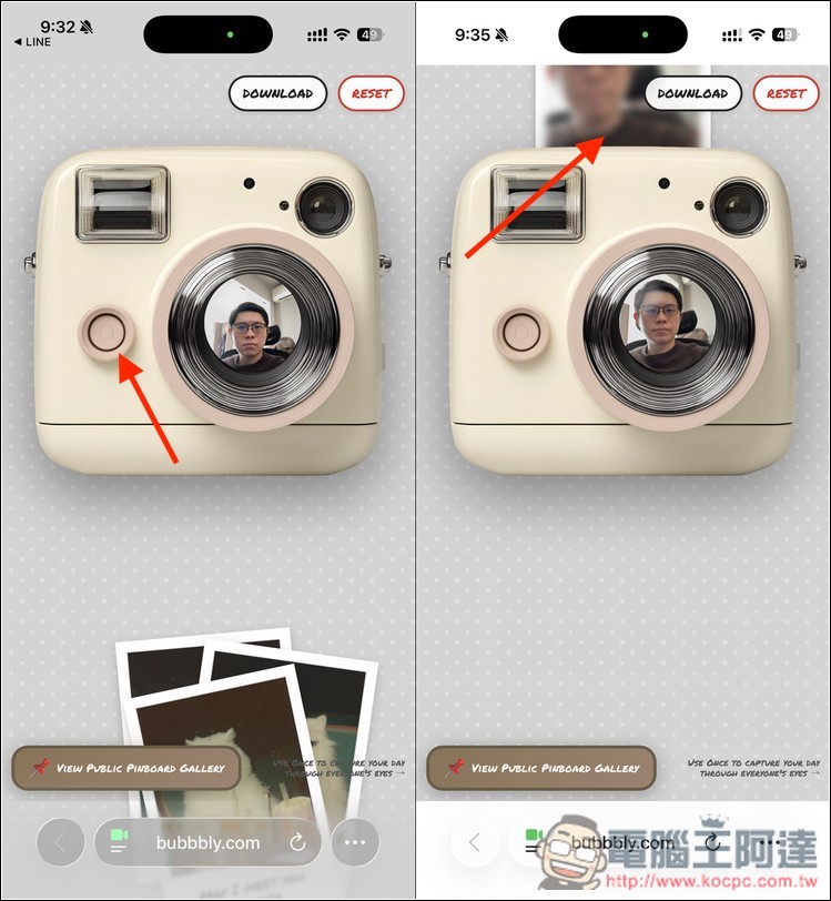 Retro Camera 打開瀏覽器就能用拍立得自拍的免費 Gemini 3 應用 - 電腦王阿達