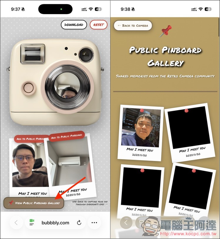 Retro Camera 打開瀏覽器就能用拍立得自拍的免費 Gemini 3 應用 - 電腦王阿達