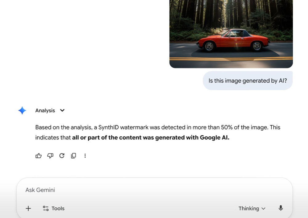 Gemini 應用現在可以告訴你照片是否為 AI 生成 - 電腦王阿達